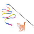 Load image into Gallery viewer, Cat Toy Teaser -  Colorful Rainbow Ribbon Stick
