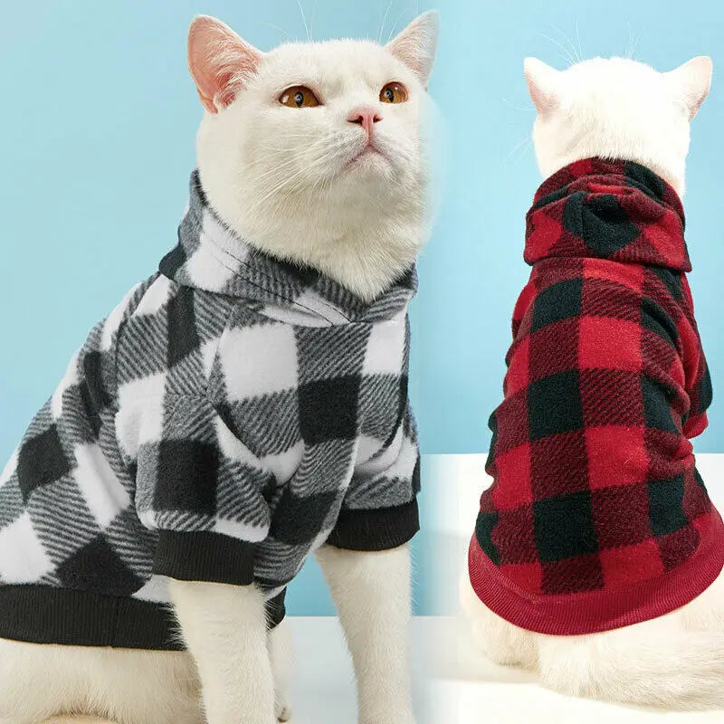 Plaid Winter Pet Hoodie