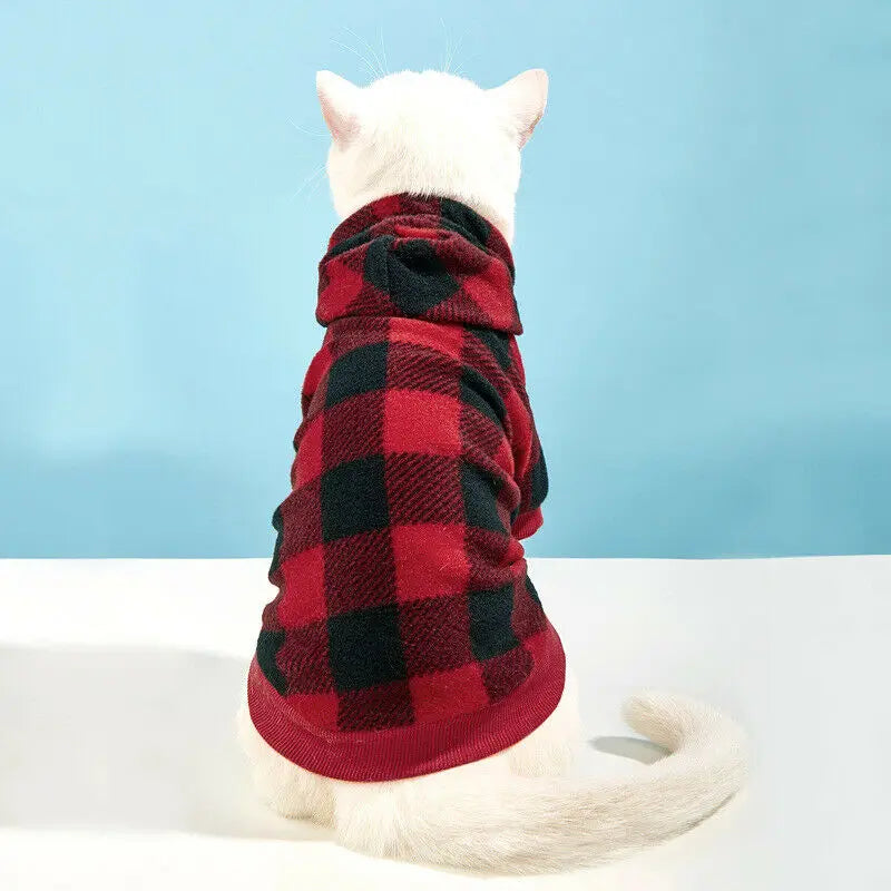 Plaid Winter Pet Hoodie