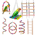 Load image into Gallery viewer, Small Pet Set - Swing Toy - Hanging Hammock -Bell Perch with Ladder
