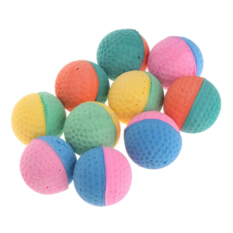 10 Pcs Pet Toy Latex Balls - Colorful Chew Toy For Pets