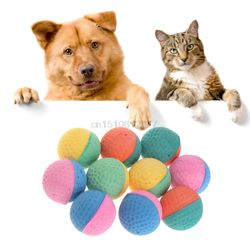 10 Pcs Pet Toy Latex Balls - Colorful Chew Toy For Pets