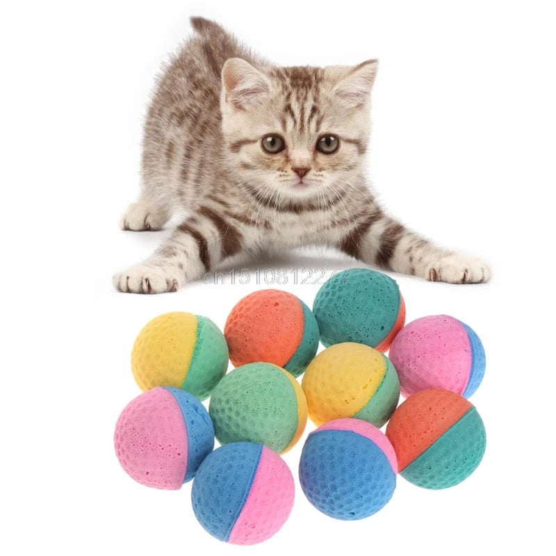 10 Pcs Pet Toy Latex Balls - Colorful Chew Toy For Pets