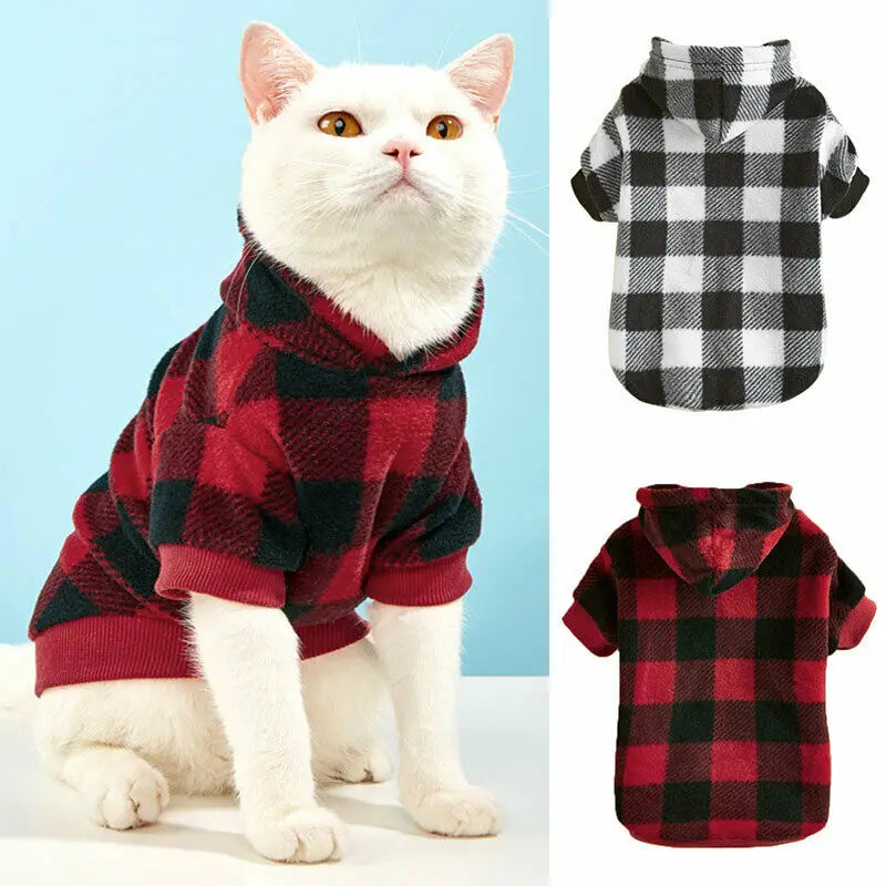 Plaid Winter Pet Hoodie