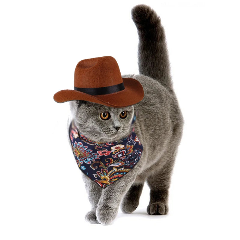 Pet Western Cowboy Hat - Bandana