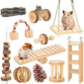 Load image into Gallery viewer, Roller Toy Made with Natural Wooden Pine For Small Pets - Dumbells - Unicycle Bell - Chew Toys
