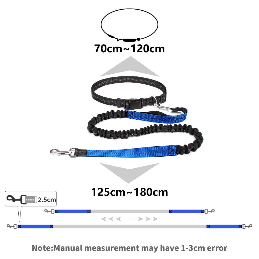 Hand Free Dog Leash for Pet Walking Running Jogging  - Adjustable Waist Belt & Chest Strap Traction Rope