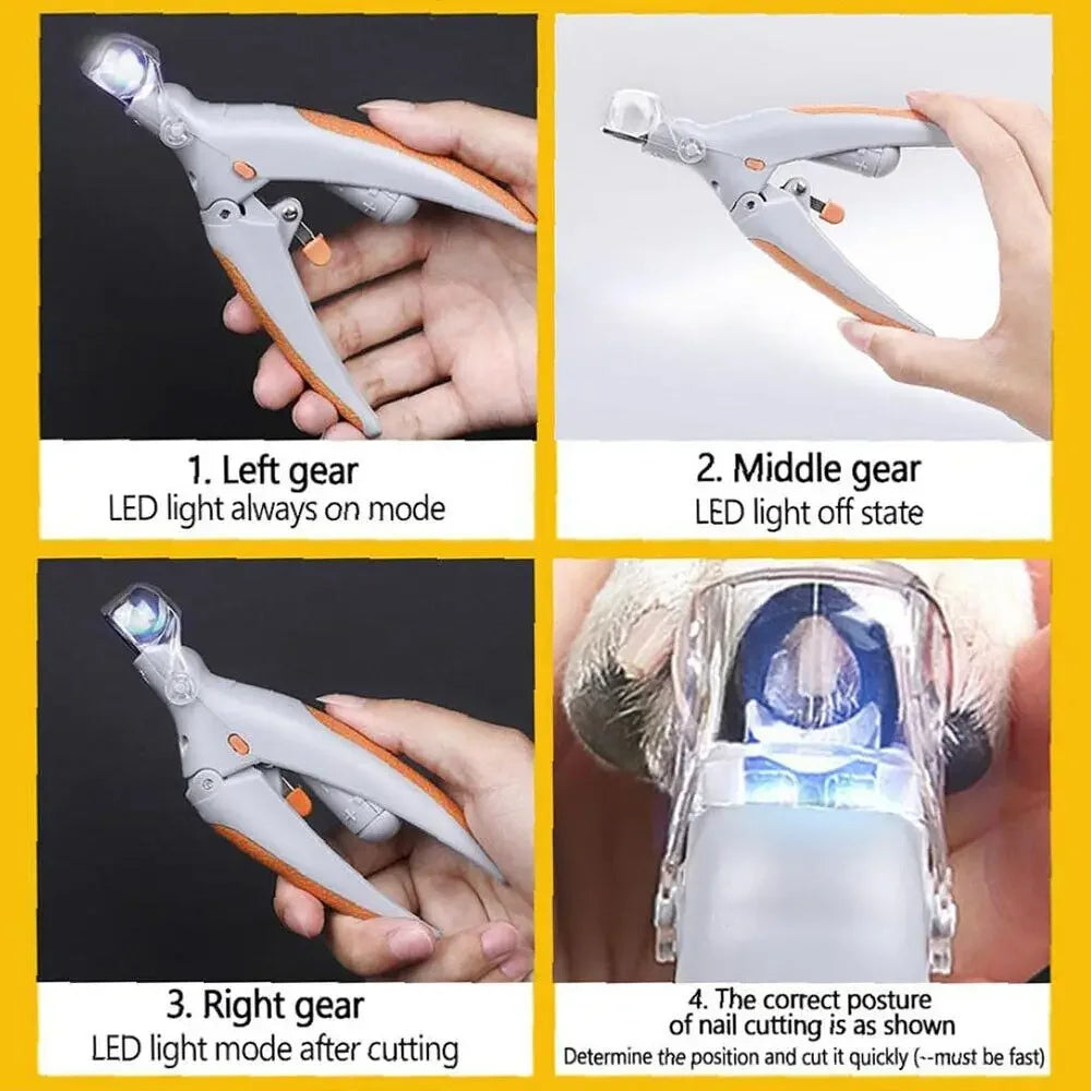 Professional Pet Nail Clipper with LED Light