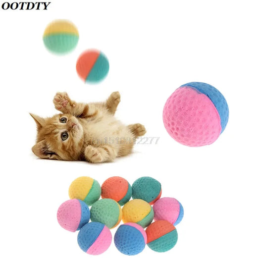 10 Pcs Pet Toy Latex Balls - Colorful Chew Toy For Pets