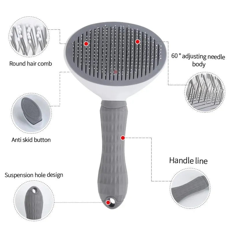 Comb Self Cleaning Pet Hair Remover Brush For Dogs and Cats