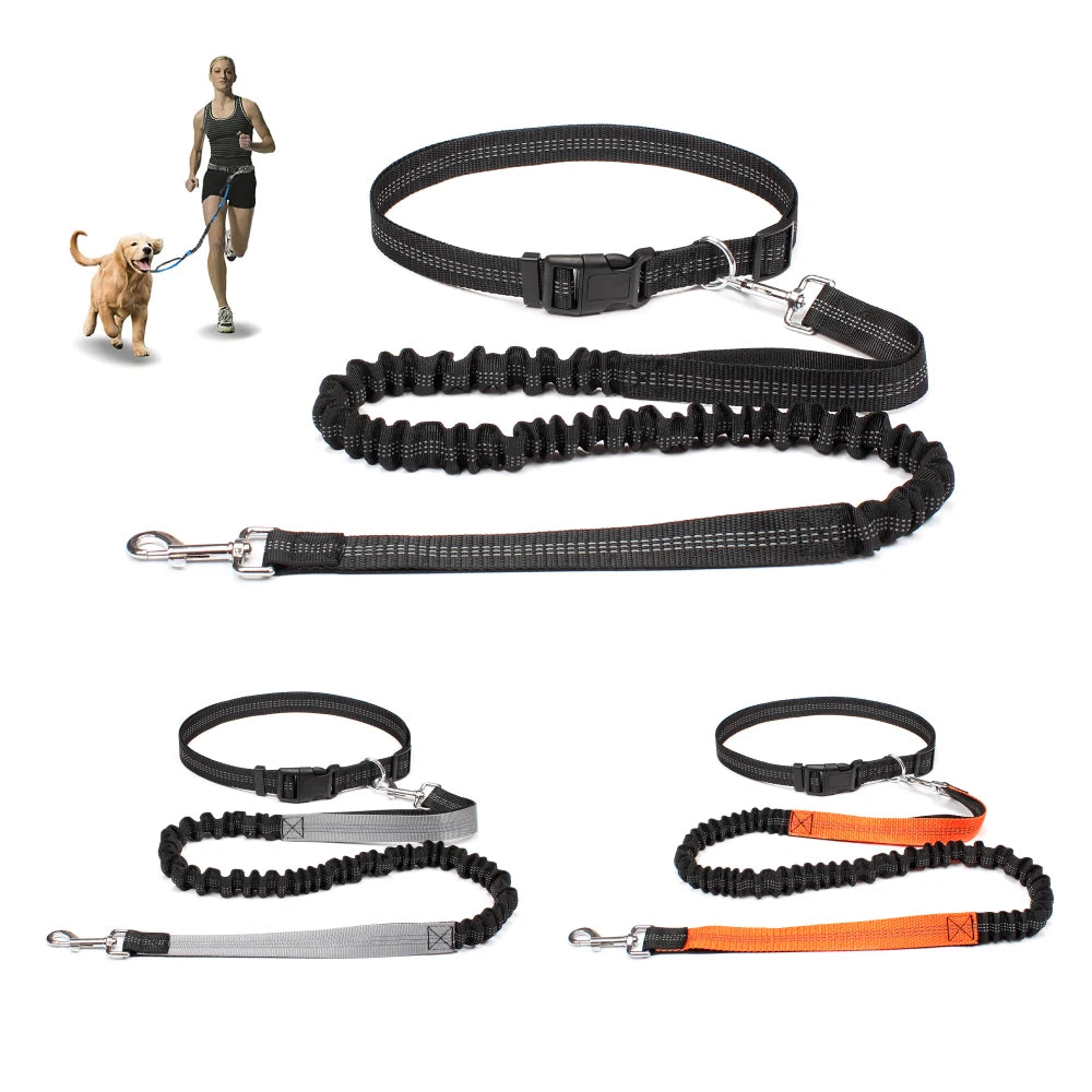 Hand Free Dog Leash for Pet Walking Running Jogging  - Adjustable Waist Belt & Chest Strap Traction Rope