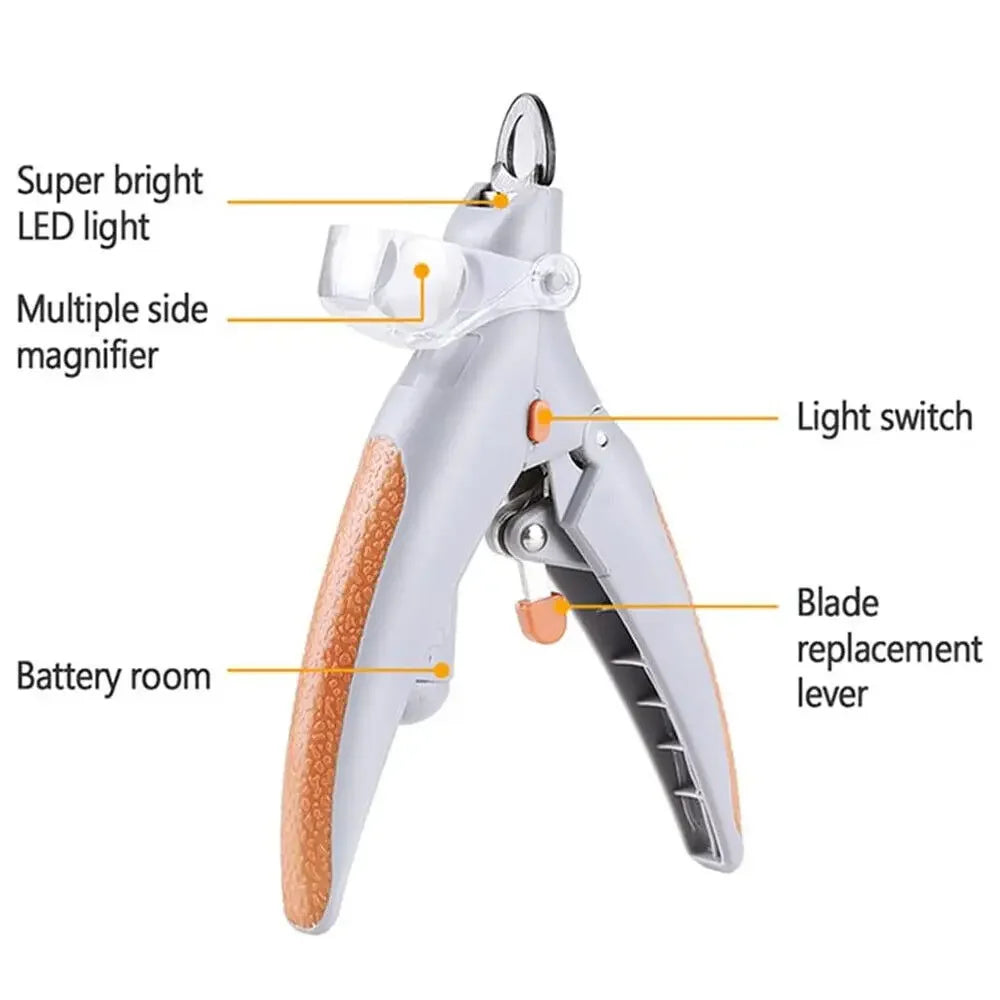 Professional Pet Nail Clipper with LED Light