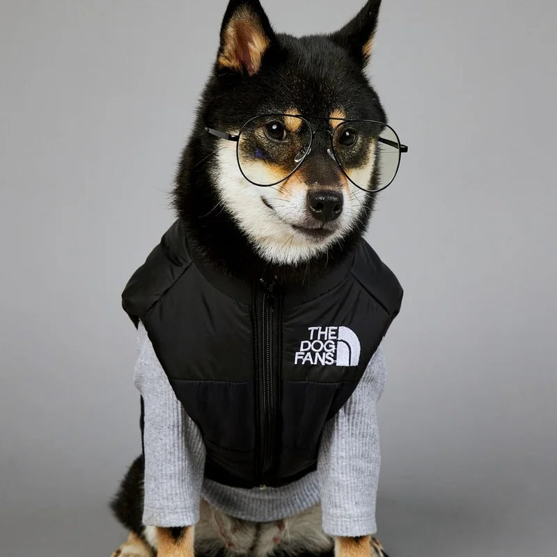 The Dog Face Polyester Down Jacket Dog Vest - Padded Warm And Windproof Dog Jacket