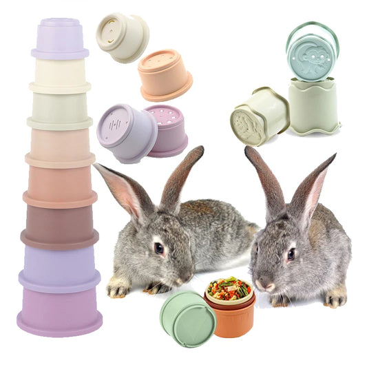 Multi-Colored Stacking Cups Toy For Rabbits