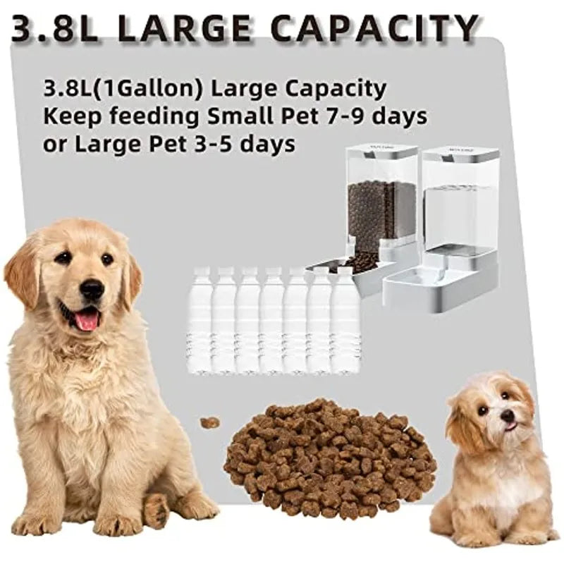 Automatic pet feeder 2.1KG water feeder 3.8L suitable for daily consumption