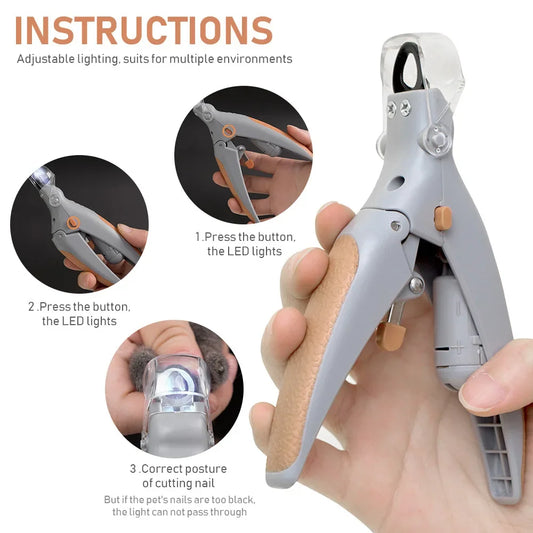 Professional Pet Nail Clipper with LED Light