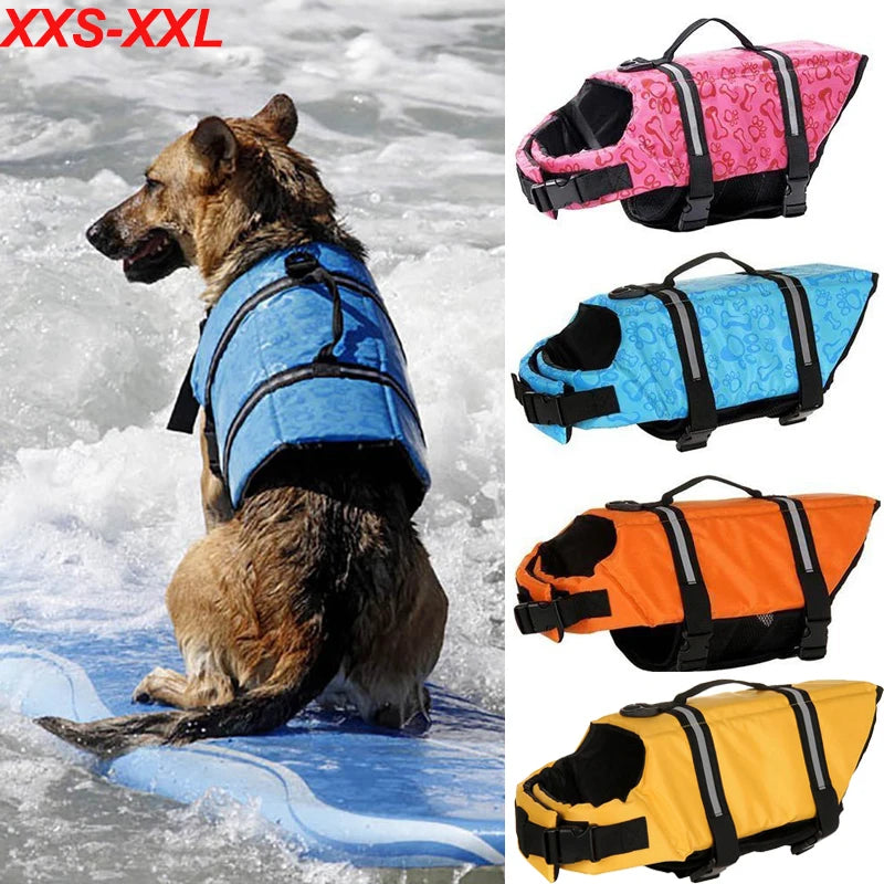 Dog Life Vest - Printed Reflective Pet Life Jacket For Dog Safety