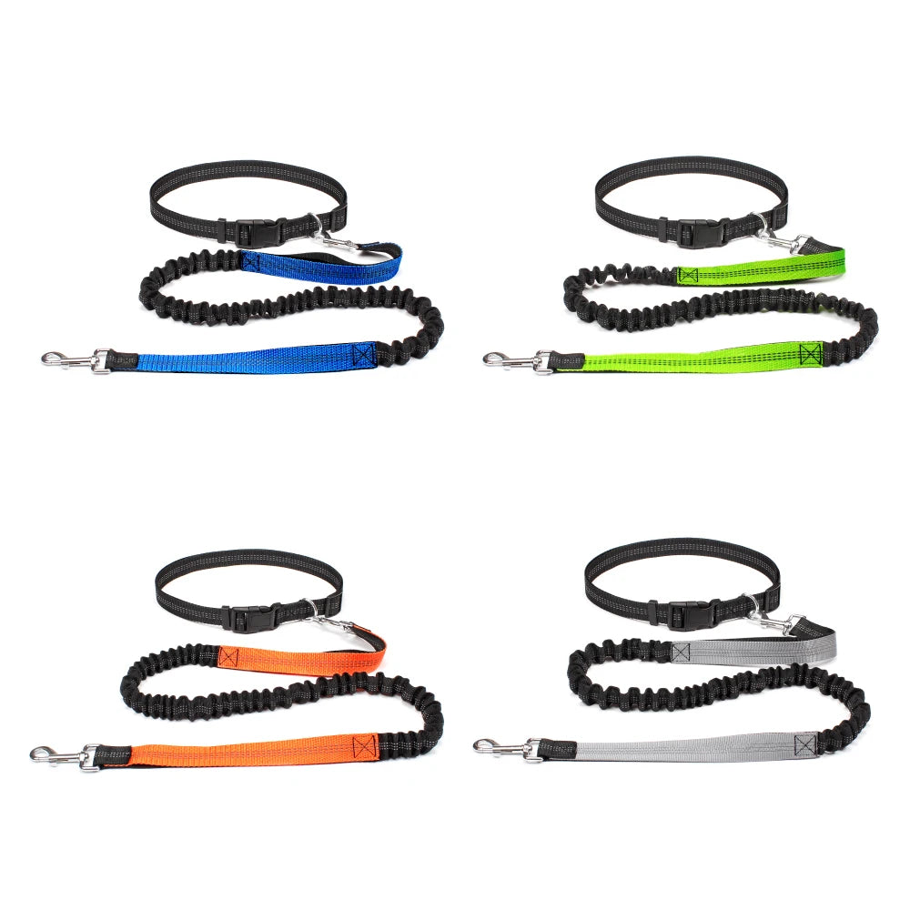 Hand Free Dog Leash for Pet Walking Running Jogging  - Adjustable Waist Belt & Chest Strap Traction Rope