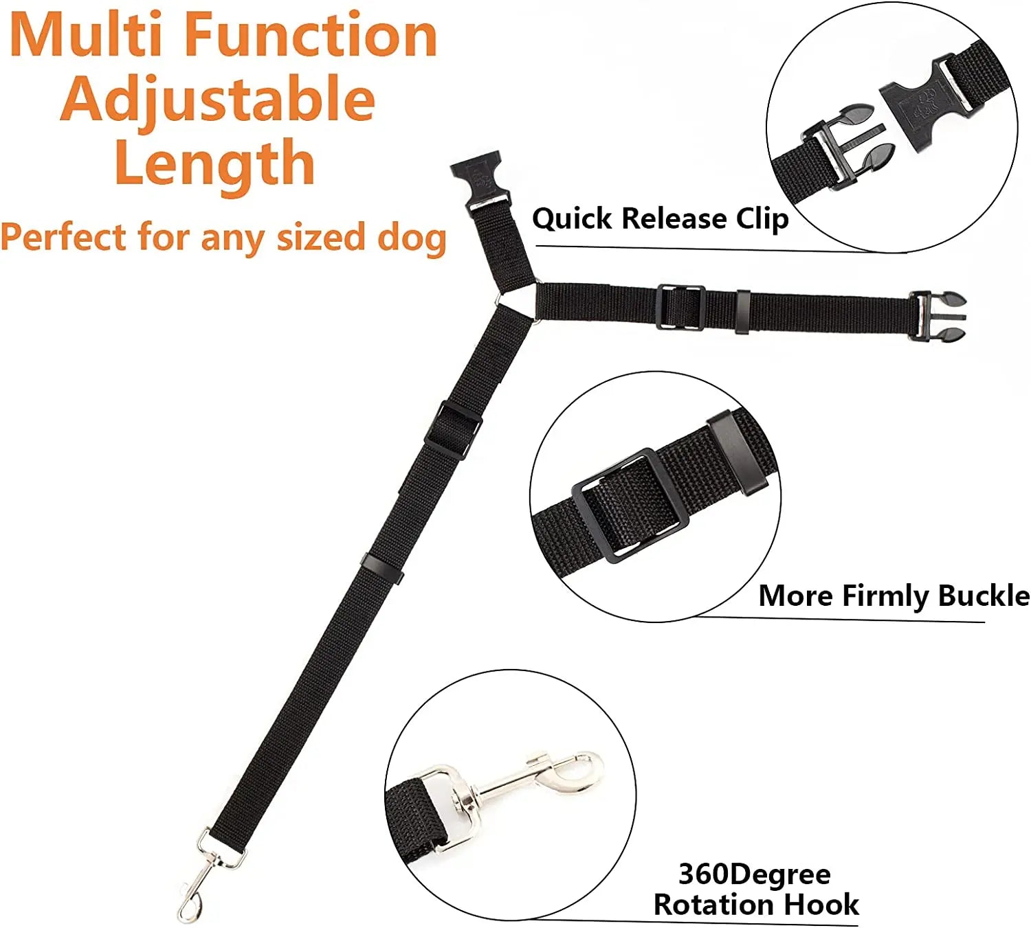 Adjustable Pet Seat Belt Harness