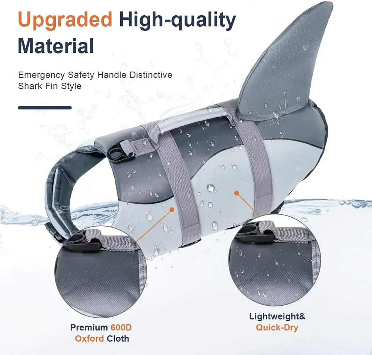 Dog Life Jacket - Convenient Handle & Adjustable Straps