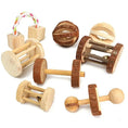 Load image into Gallery viewer, Roller Toy Made with Natural Wooden Pine For Small Pets - Dumbells - Unicycle Bell - Chew Toys
